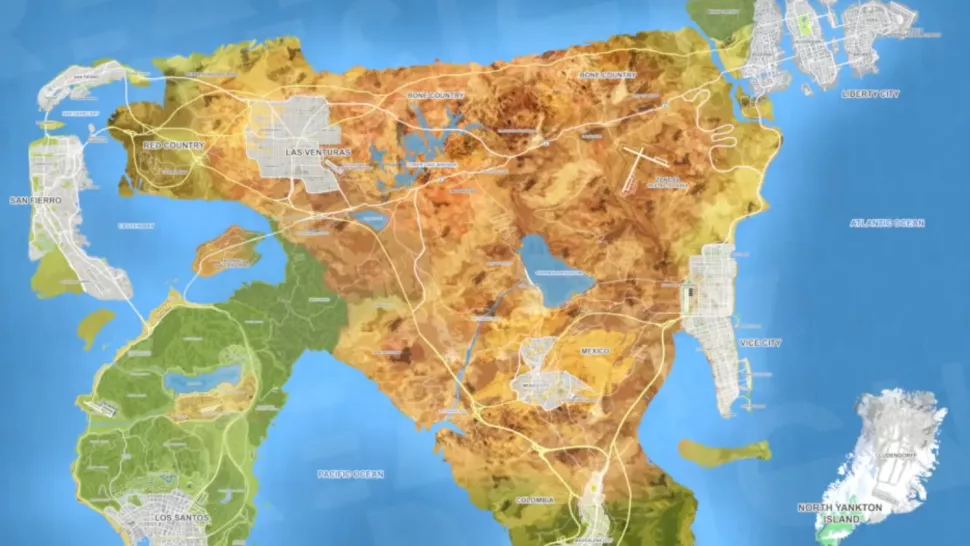 Possible map of Grand Theft Auto VI